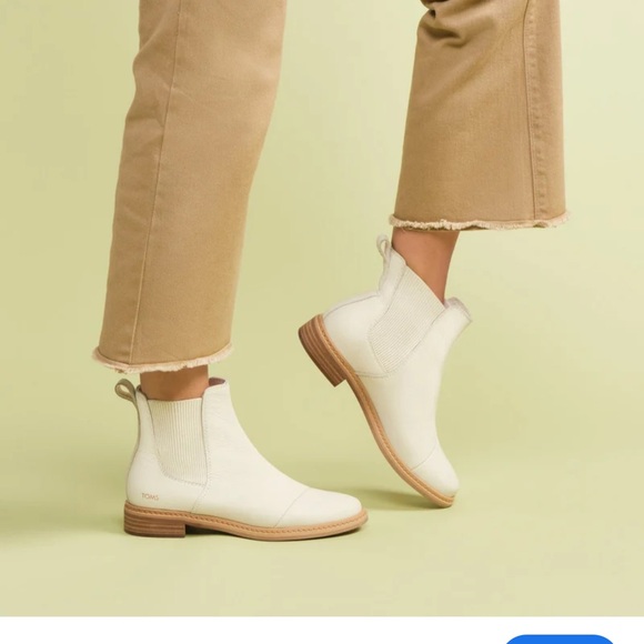 TOMS Charlie Light Sand Leather Boot Size 5 - Picture 1 of 7